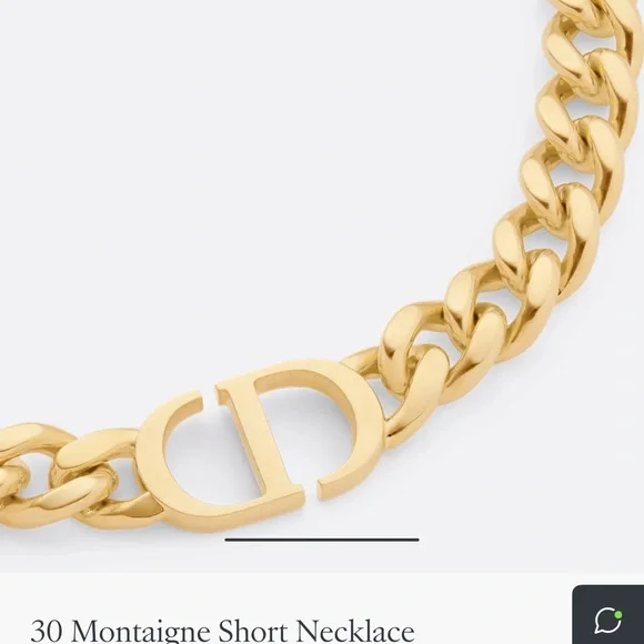 Christian Dior 30 Montaigne Short Necklace Gold Chain Necklace - Picture 3 of 10